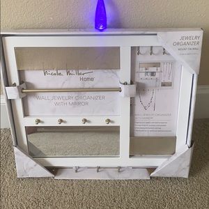 Jewelry wall organizer with mirror